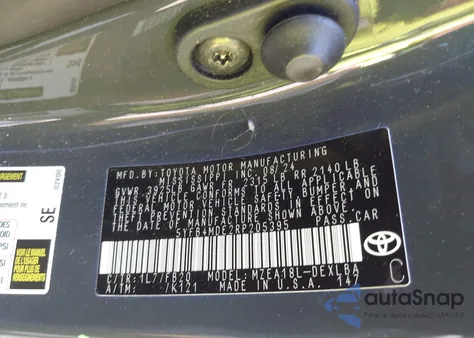 2024 Toyota Corolla Le z USA, uszkodzony, nr VIN 5YFB4MDE2RP205395